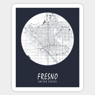 Fresno, California, USA City Map - Full Moon Magnet